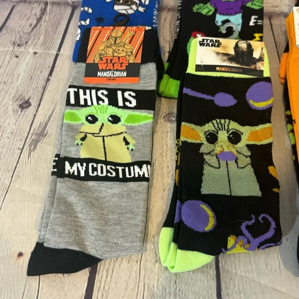 Assorted Lot of Halloween Socks (Star Wars, Scooby, Sour Patch Kids etc)